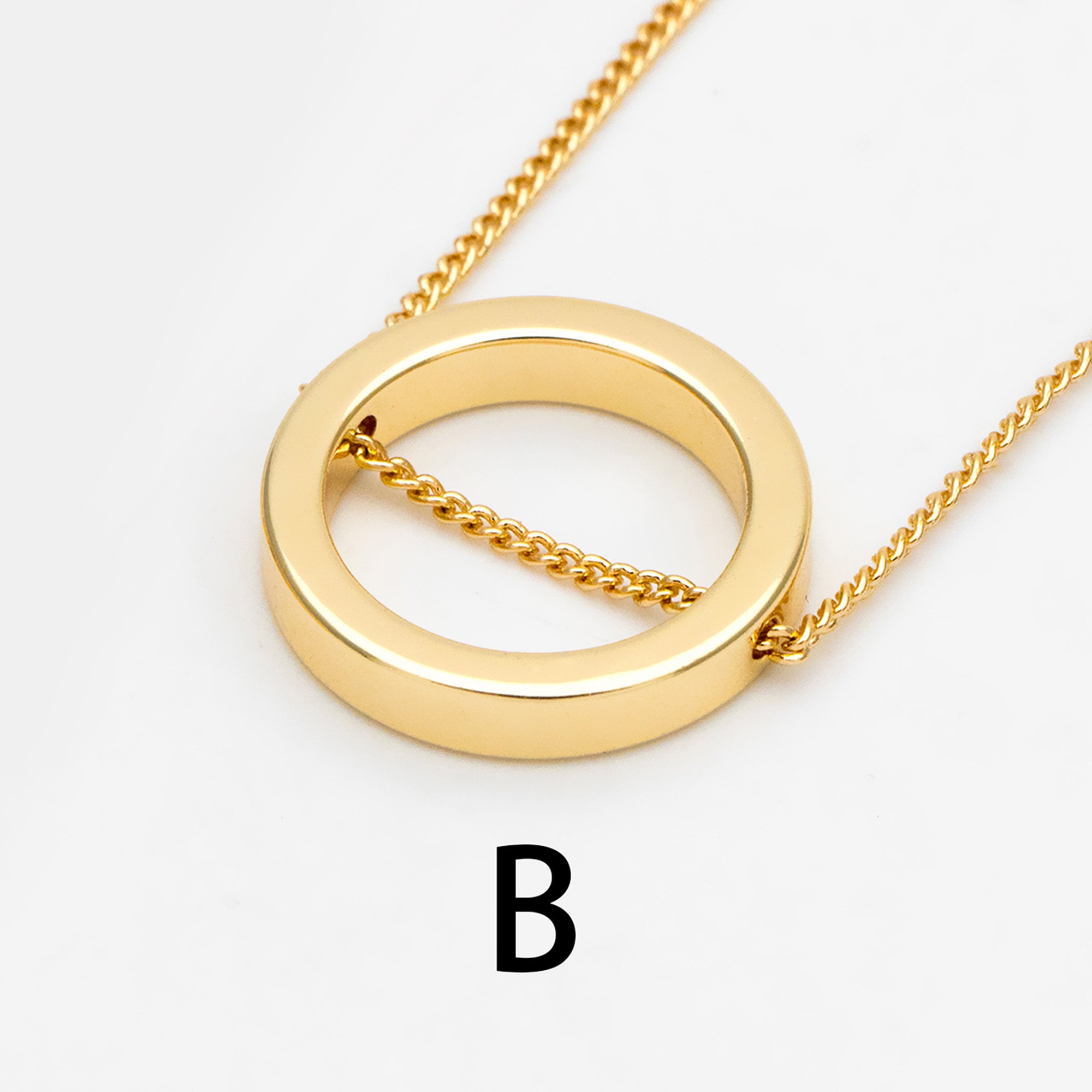 10pcs Gold Ring Charms 16mm, Polished Gold plated Brass Round Circle Pendants, Two Holes (GB-387)